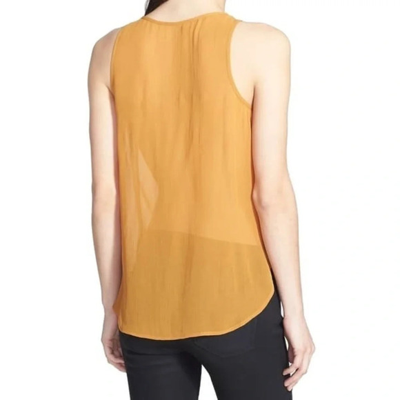 Trouve Gold Sequin Embellish Sheer Tank Size M - Picture 2 of 4